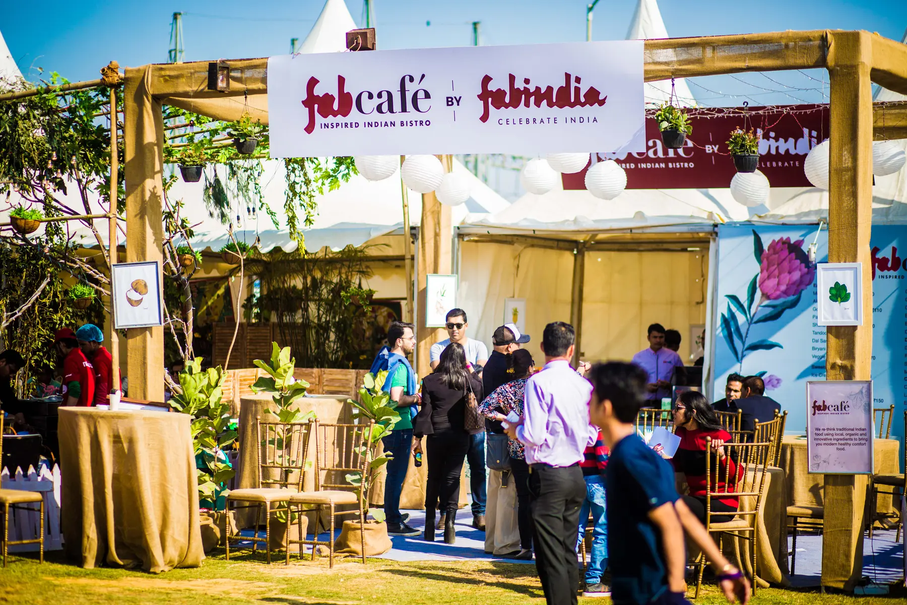 The Fabcafé by Fabindia stall with guests